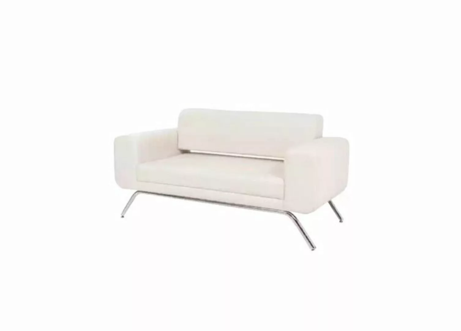 JVmoebel Sofa Weißer Luxus Zweisitzer Luxus Couch Textil Stoff Büroeinricht günstig online kaufen