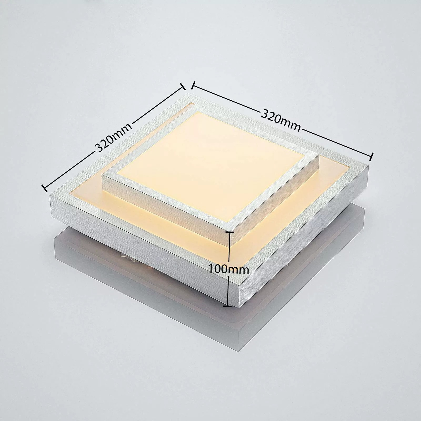 Lindby Mirco LED-Alu-Deckenlampe, eckig, 32 cm günstig online kaufen