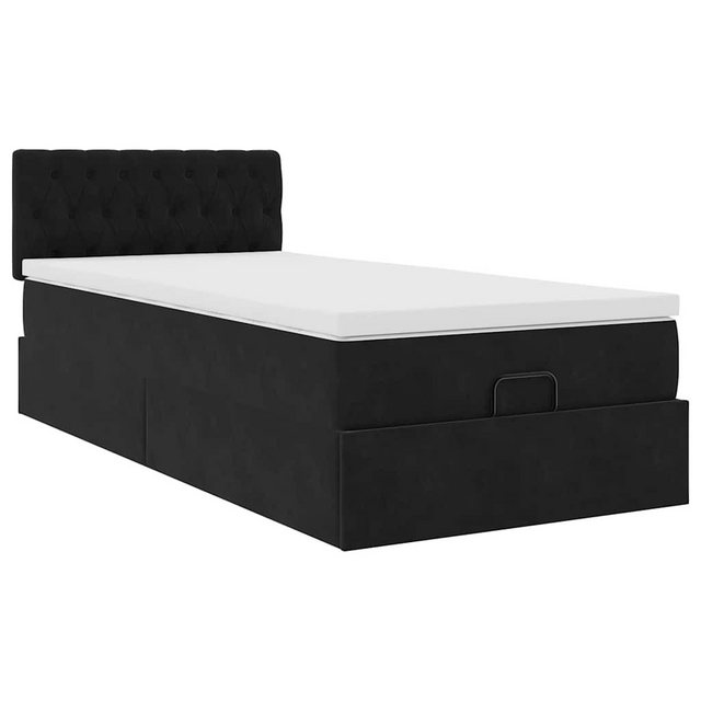 vidaXL Bett Ottoman-Bett mit Matratze Schwarz 80x200 cm Samt günstig online kaufen