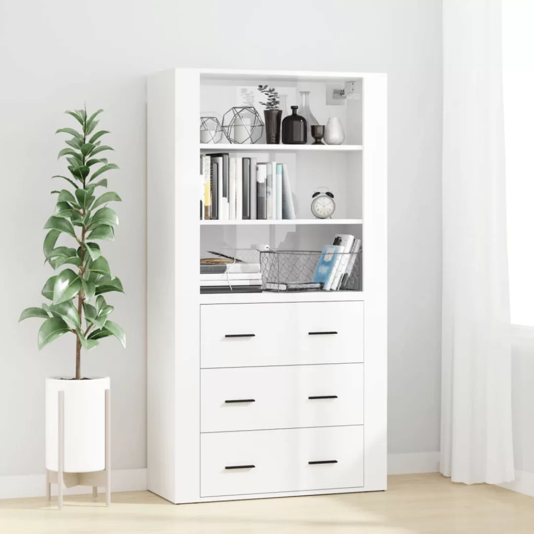 Vidaxl Highboard Hochglanz-weiß Holzwerkstoff günstig online kaufen