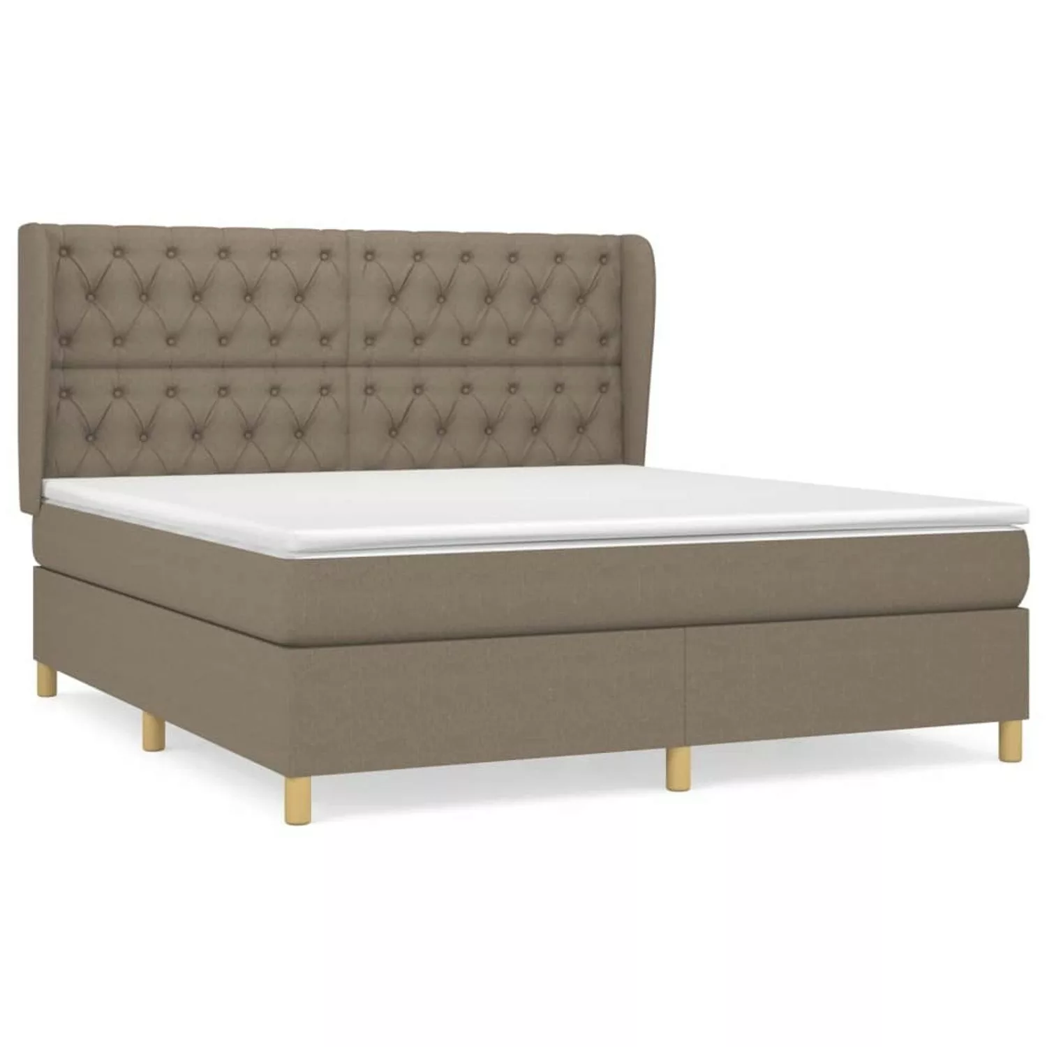 vidaXL Boxspringbett mit Matratze Taupe 160x200 cm Stoff1372666 günstig online kaufen