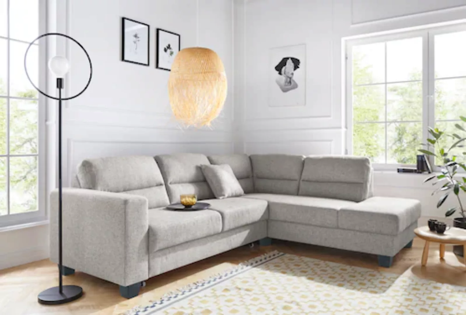 TRENDMANUFAKTUR Ecksofa »Chamber, zeitlos und modern, hoher Sitzkomfort, L- günstig online kaufen