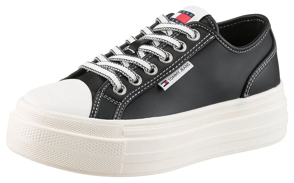 Tommy Jeans Plateausneaker "TJW FOXING VULC LC LEATHER", Freizeitschuh, Hal günstig online kaufen