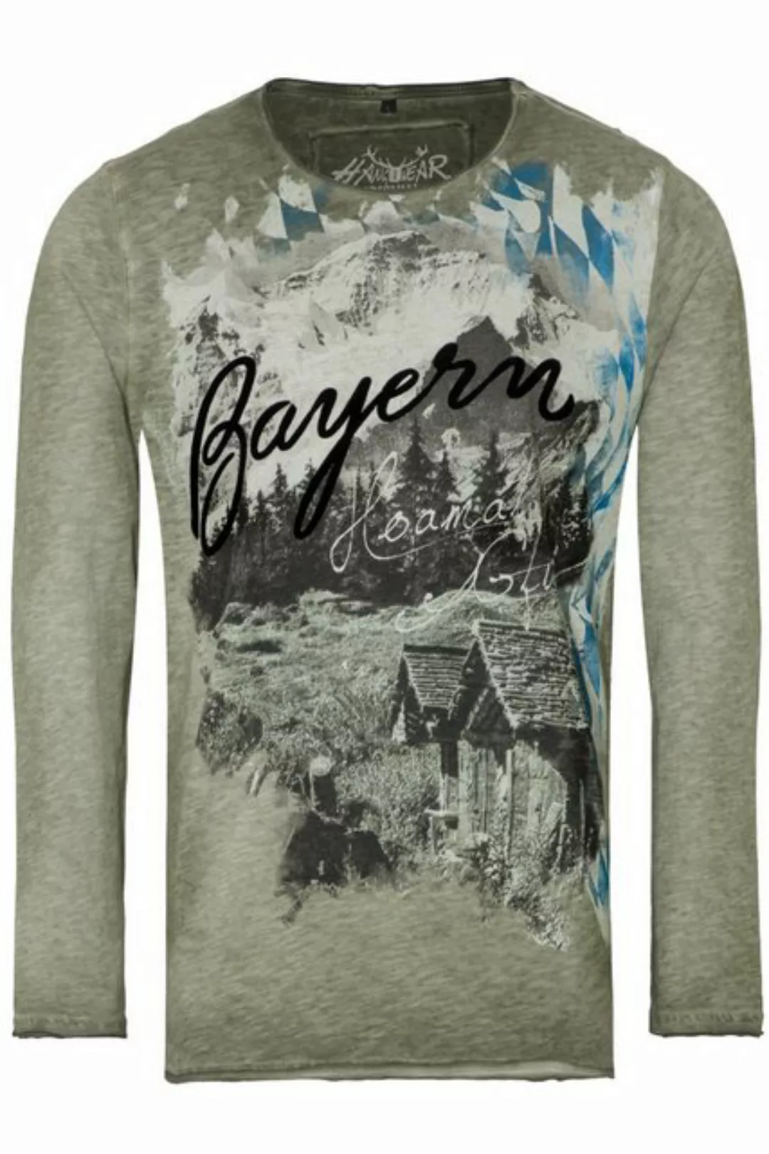 Hangowear Strickpullover Longsleeve Herren - SALVATOR BAVARIA - oliv günstig online kaufen