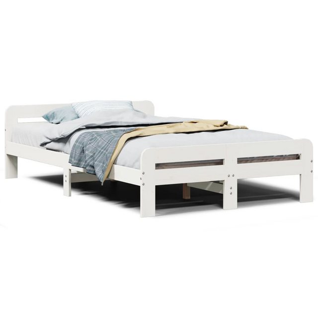 vidaXL Bett, Massivholzbett ohne Matratze Weiß 120x190 cm Kiefernholz günstig online kaufen