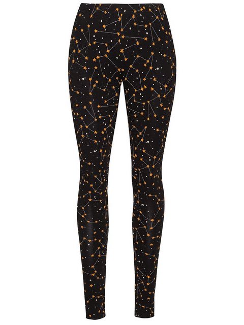 Pussy Deluxe Celestial Stars Damen Leggings schwarz allover günstig online kaufen