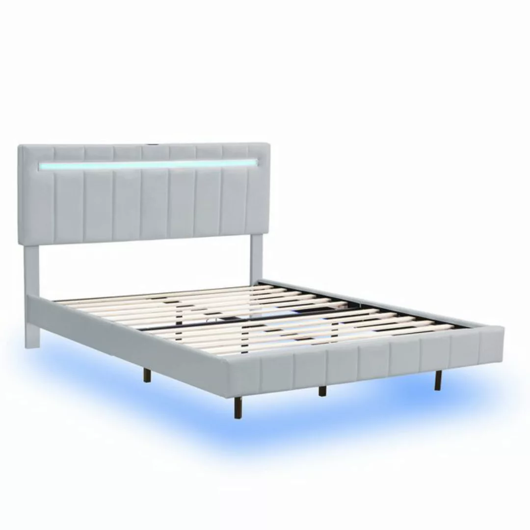 Odikalo Polsterbett Doppelbett 140/160x200,gepolsterter Schwebebettrahmen K günstig online kaufen