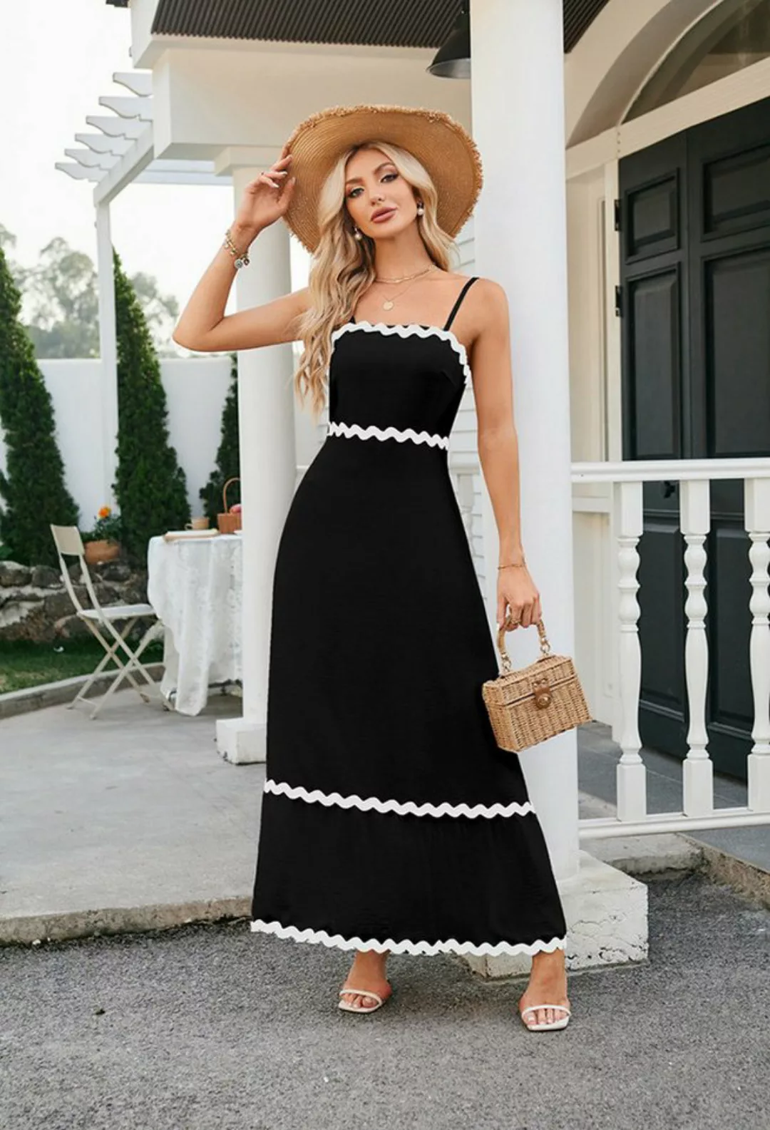 SEGUEN Sommerkleid Mittellanges, ärmelloses Camisole-Kleid aus geraffter Sp günstig online kaufen