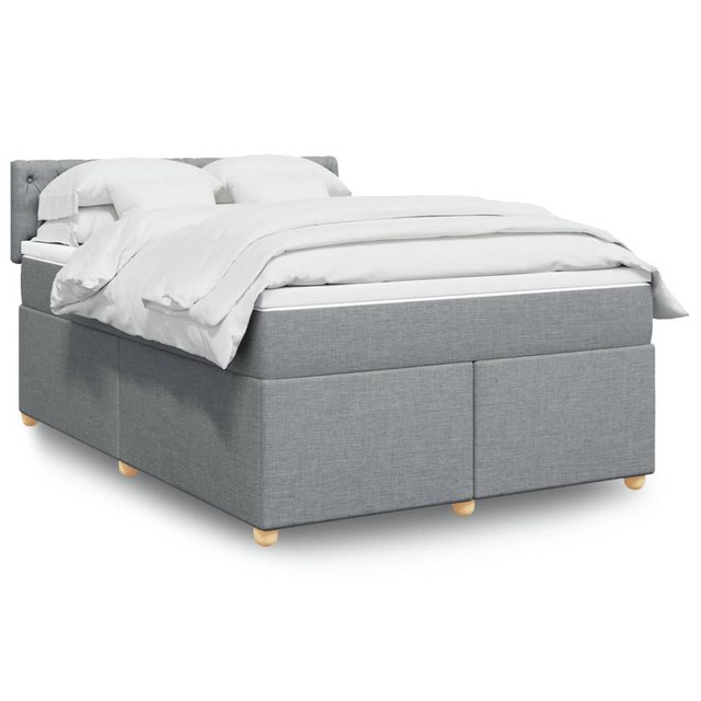 vidaXL Boxspringbett, Boxspringbett mit Matratze Dunkelbraun 140x200 cm Sto günstig online kaufen