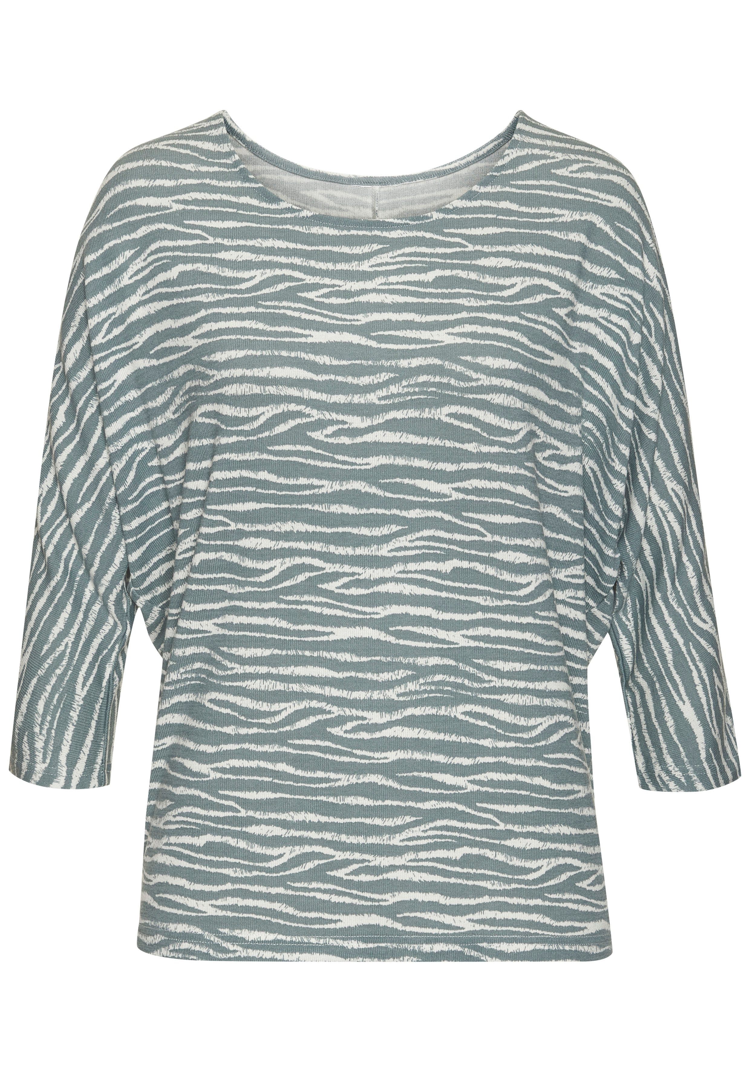 LASCANA 3/4-Arm-Shirt "mit modischem Zebra-Muster", aus weichem Viskose-Str günstig online kaufen