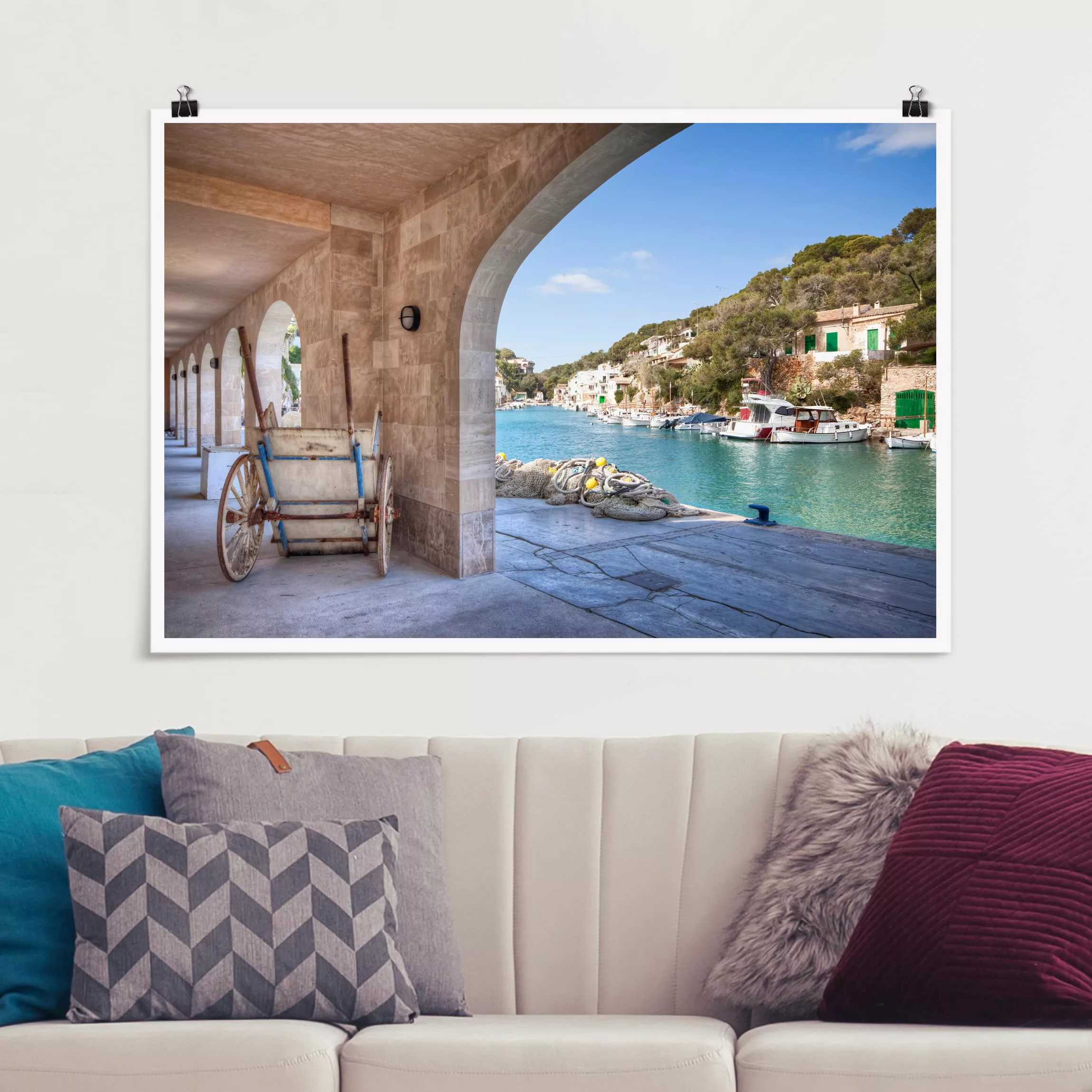 Poster Architektur & Skyline - Querformat Cala Figuera Mallorca günstig online kaufen
