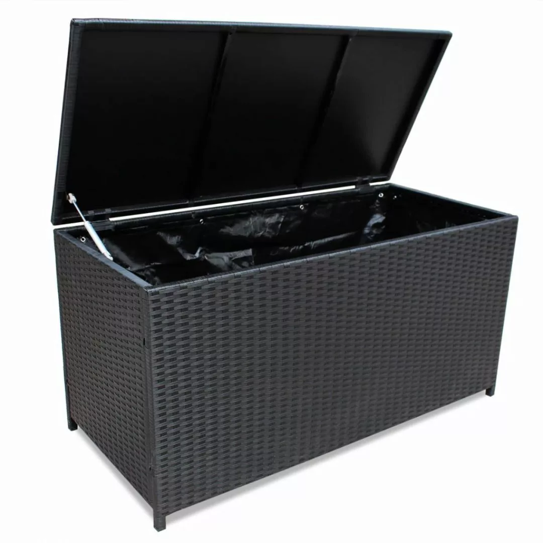Garden-auflagenbox Schwarz 150x50x60 Cm Poly Rattan günstig online kaufen