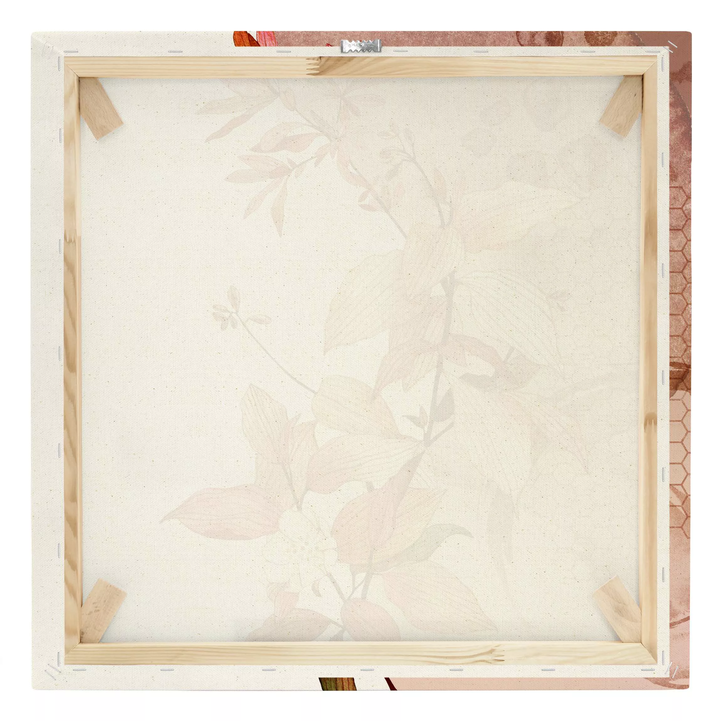 Leinwandbild auf Naturcanvas Romantisches Blütenaquarell mit Textur günstig online kaufen