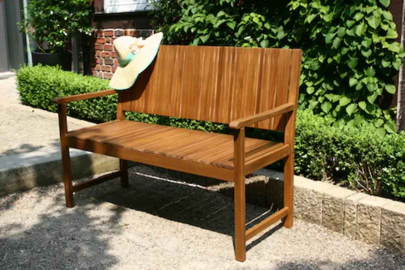 Siena Garden Bank Falun 2-Sitzer Akazie 59 cm x 122 cm x 90 cm Beige FSC® günstig online kaufen