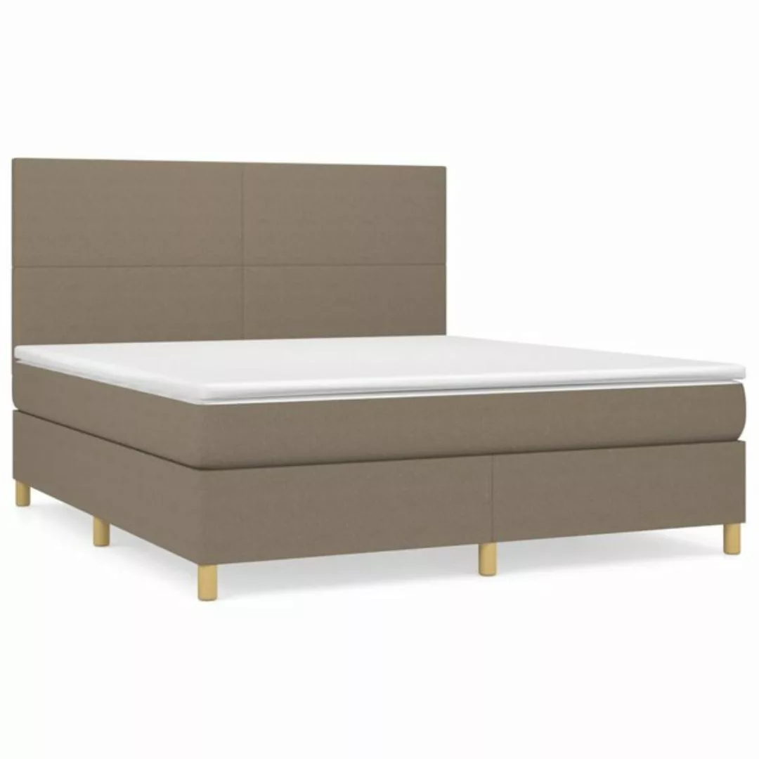 vidaXL Boxspringbett Boxspringbett mit Matratze Taupe 180x200 cm Stoff Bett günstig online kaufen