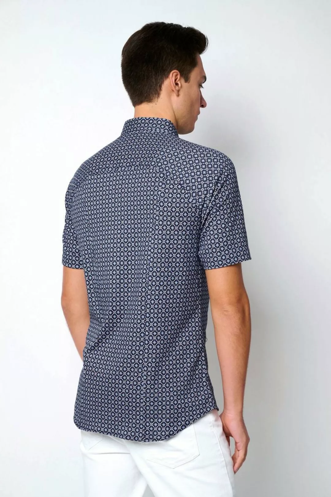Desoto Short Sleeve Jersey Hemd Druck Navy  - Größe M günstig online kaufen
