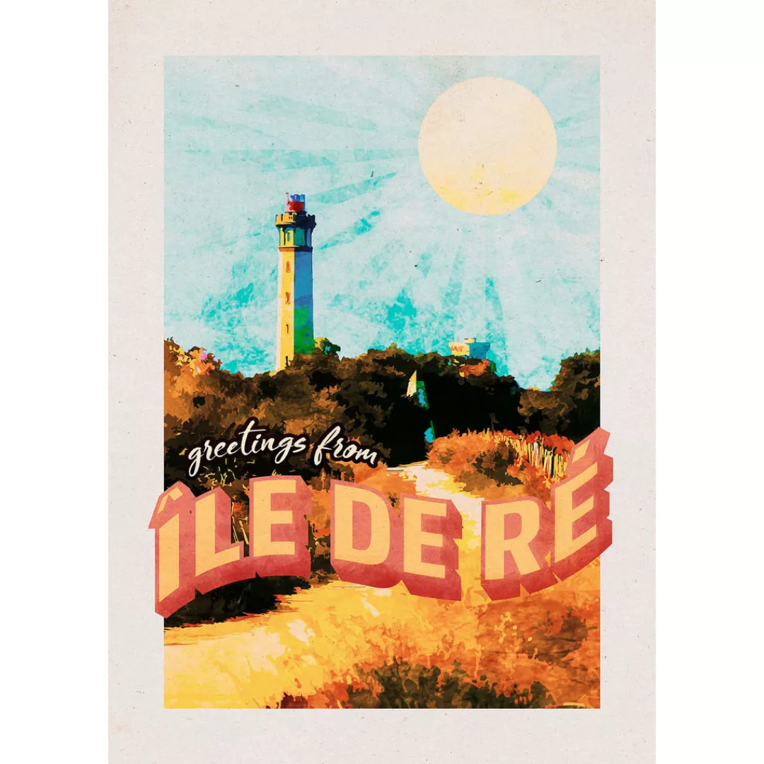 Komar Wandbild "Vintage Travel ?le de Ré", (1 St.), Deutsches Premium-Poste günstig online kaufen