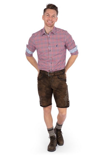 Maddox Trachtenlederhose Lederhose Herren kurz - ELM - kastanie günstig online kaufen