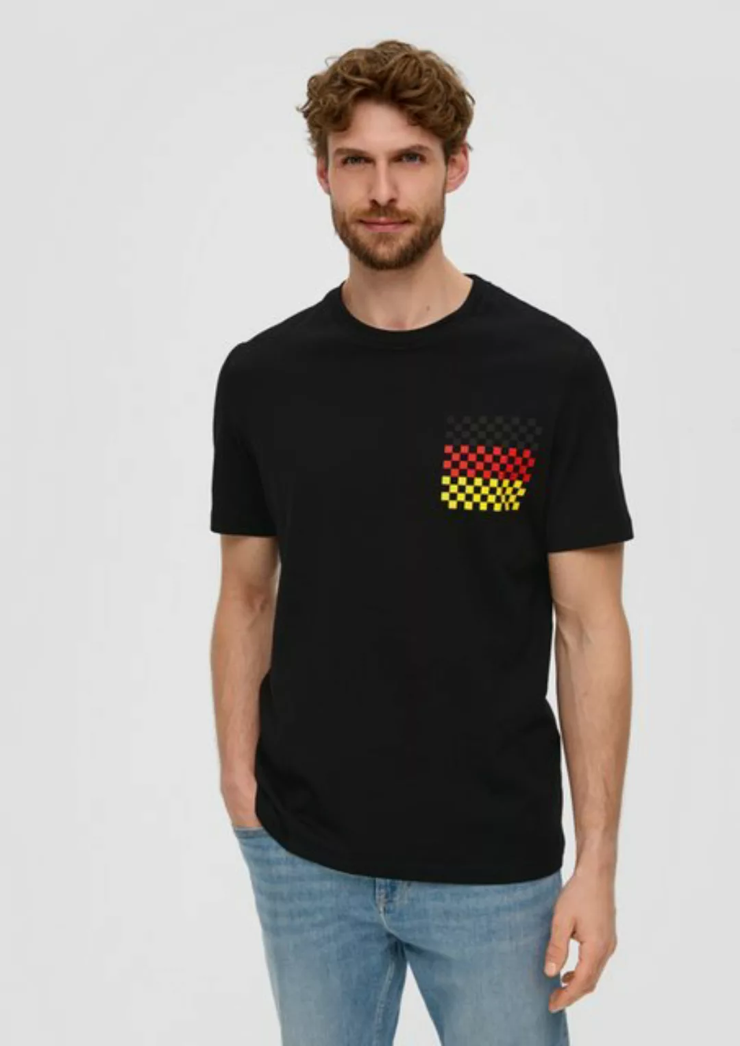 s.Oliver Kurzarmshirt Unisex Baumwoll-T-Shirt mit EM-Print Artwork günstig online kaufen