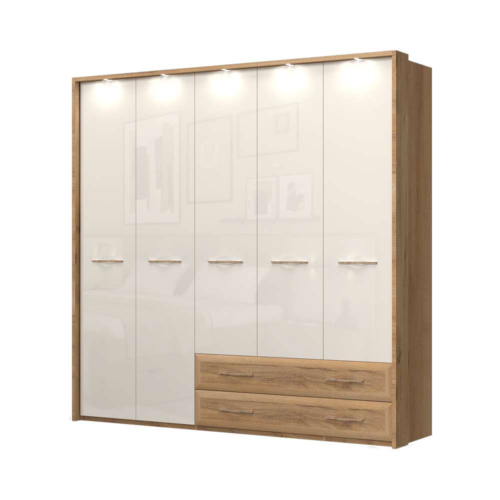 Home affaire Kleiderschrank "Gala, beige hochglänzend UV lackiert, kratzfes günstig online kaufen