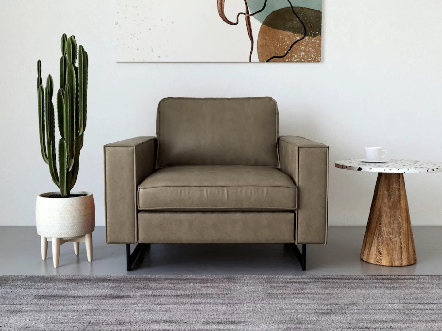 Places of Style Loveseat »Pinto«, mit Keder, Metallfüßen und auch in Cord B günstig online kaufen