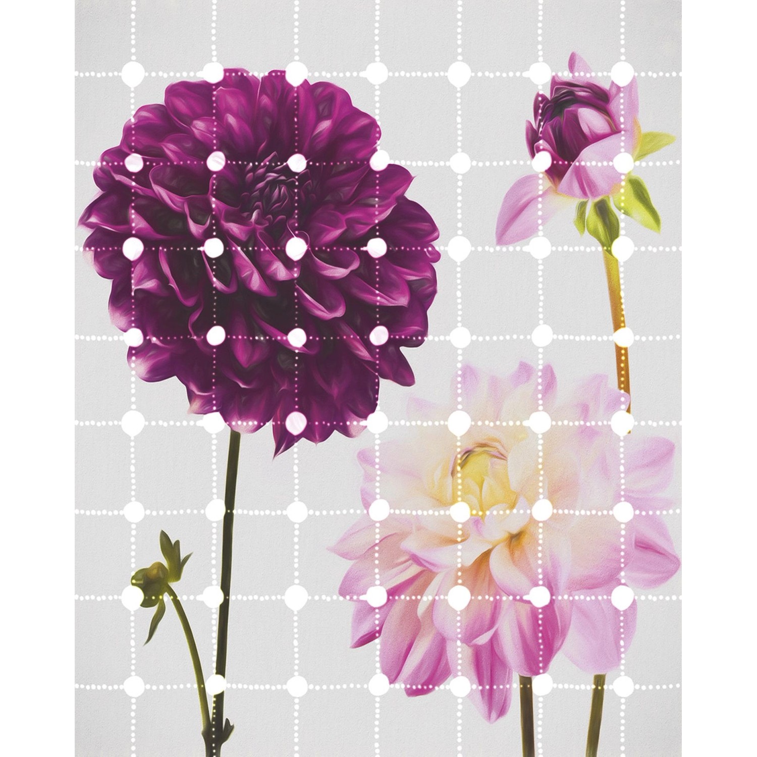Sanders & Sanders Fototapete Blumen & Punkte Rosa 200 x 250 cm 611885 günstig online kaufen