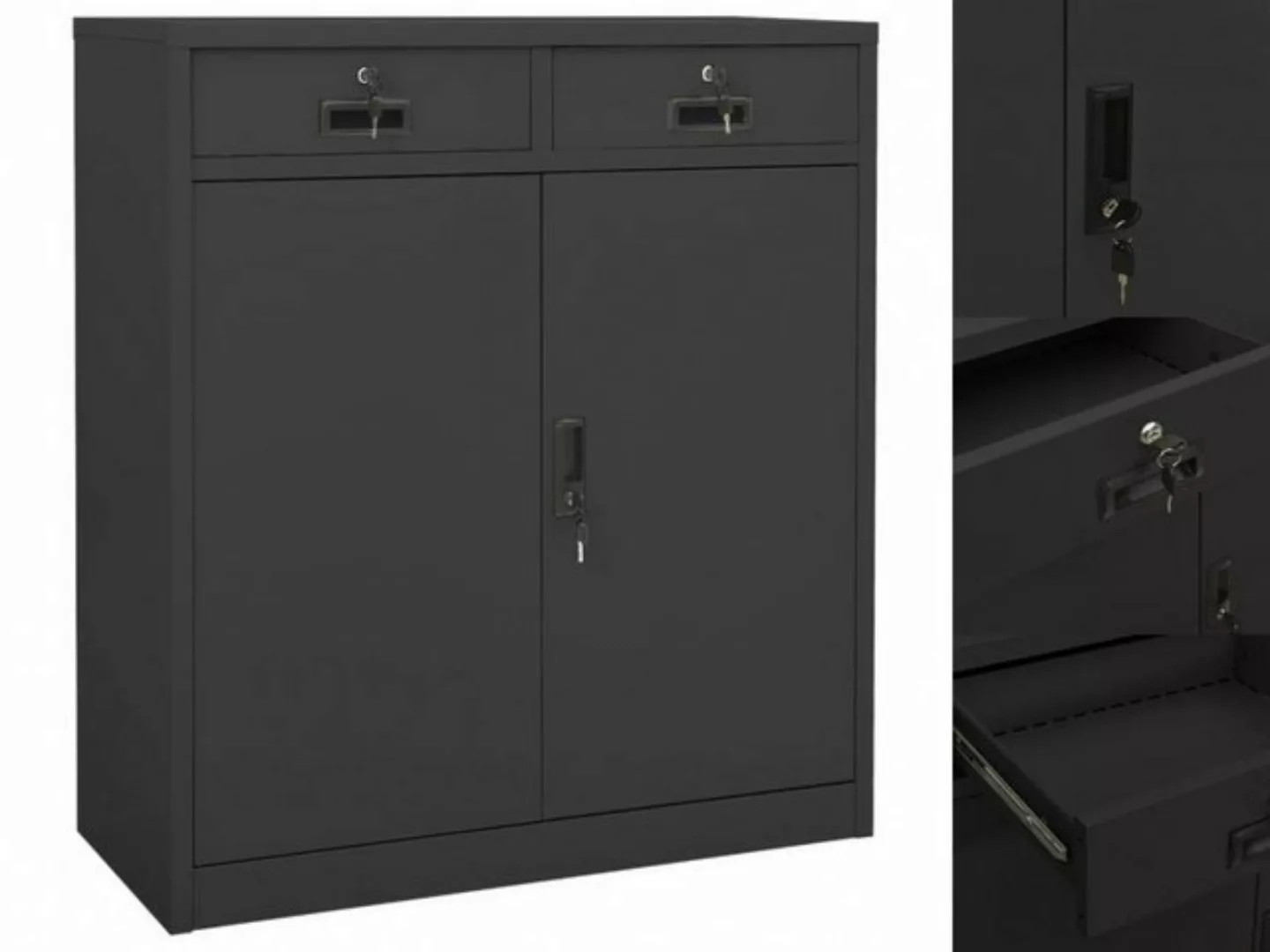 Büroschrank Anthrazit 90x40x102 Cm Stahl günstig online kaufen