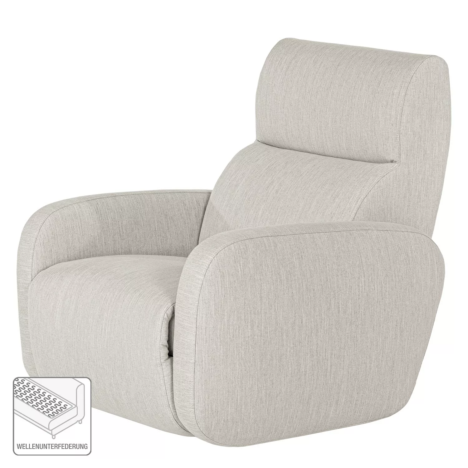 home24 loftscape Sessel Mezin II Hellgrau Webstoff mit Relaxfunktion 97x104 günstig online kaufen