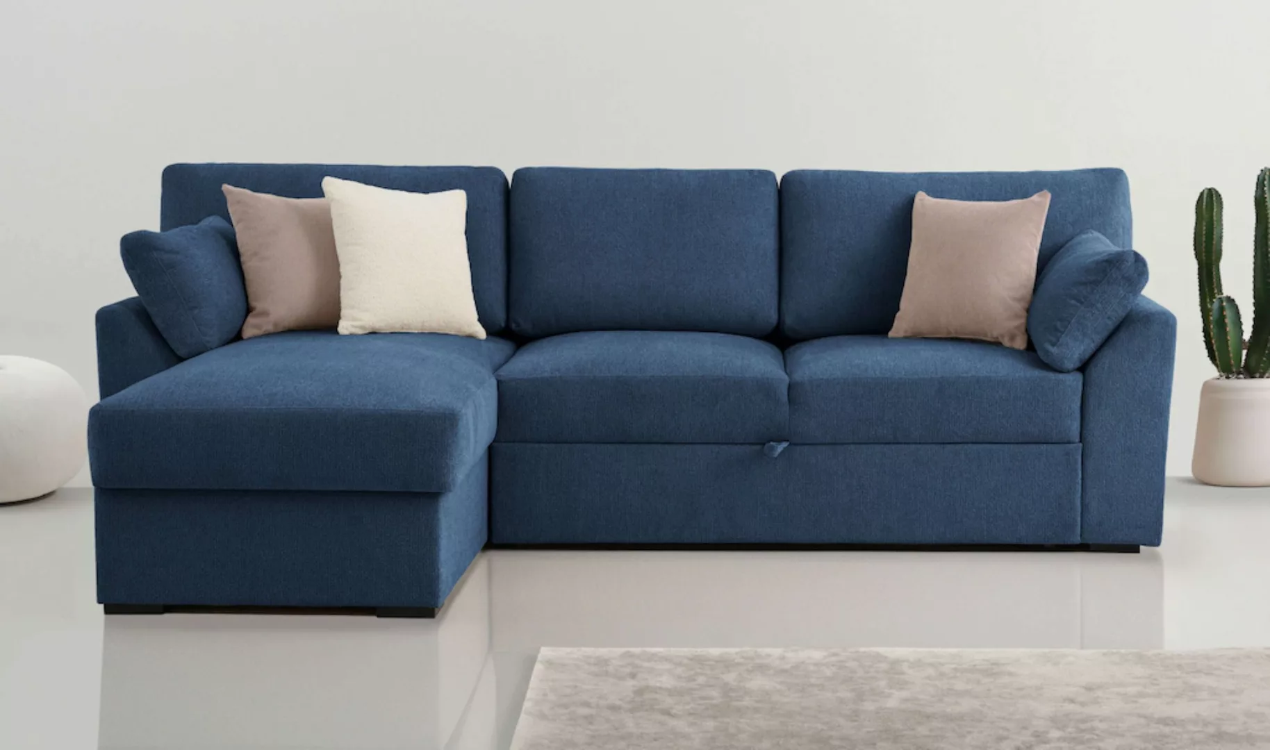 Home affaire Ecksofa "Citry", Breite 246 cm, Chenille, Bettfunktion, Bettka günstig online kaufen