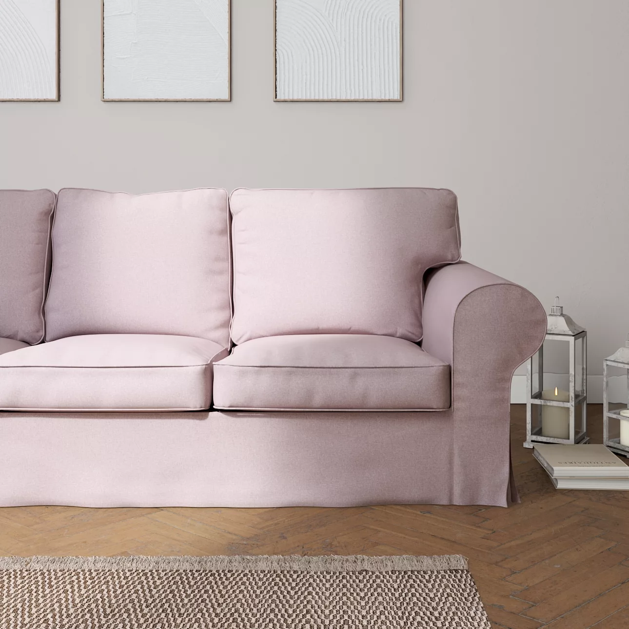 Bezug für Ektorp 3-Sitzer Sofa nicht ausklappbar, rosa, Sofabezug für Ektor günstig online kaufen