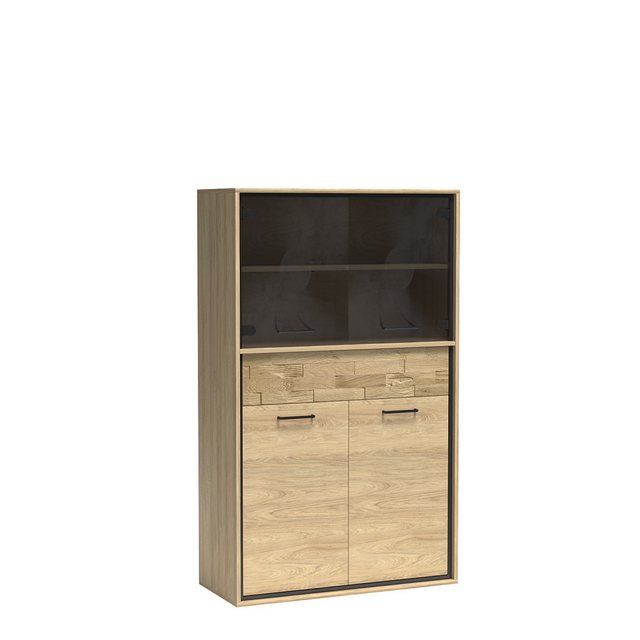 Lomadox Vitrine MEGARA-161 Wohnzimmerschrank Standvitrine Schrank modern br günstig online kaufen