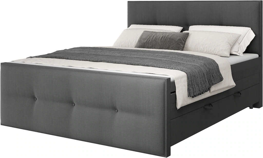 FORTE Boxspringbett "Eve inkl. zwei Bettkästen und Kaltschaum Topper", und günstig online kaufen