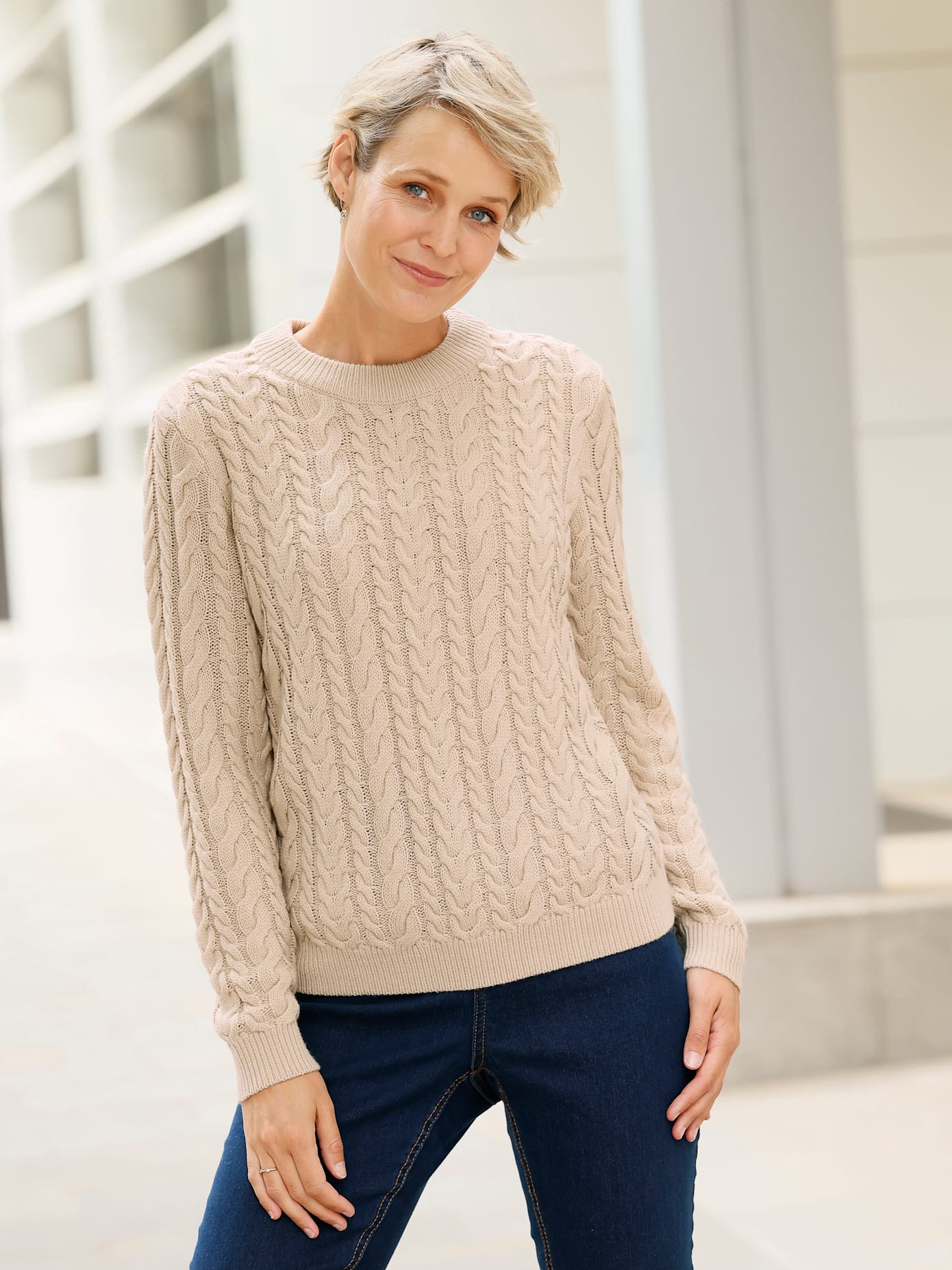 Classic Basics Rundhalspullover "Langarm-Pullover" günstig online kaufen