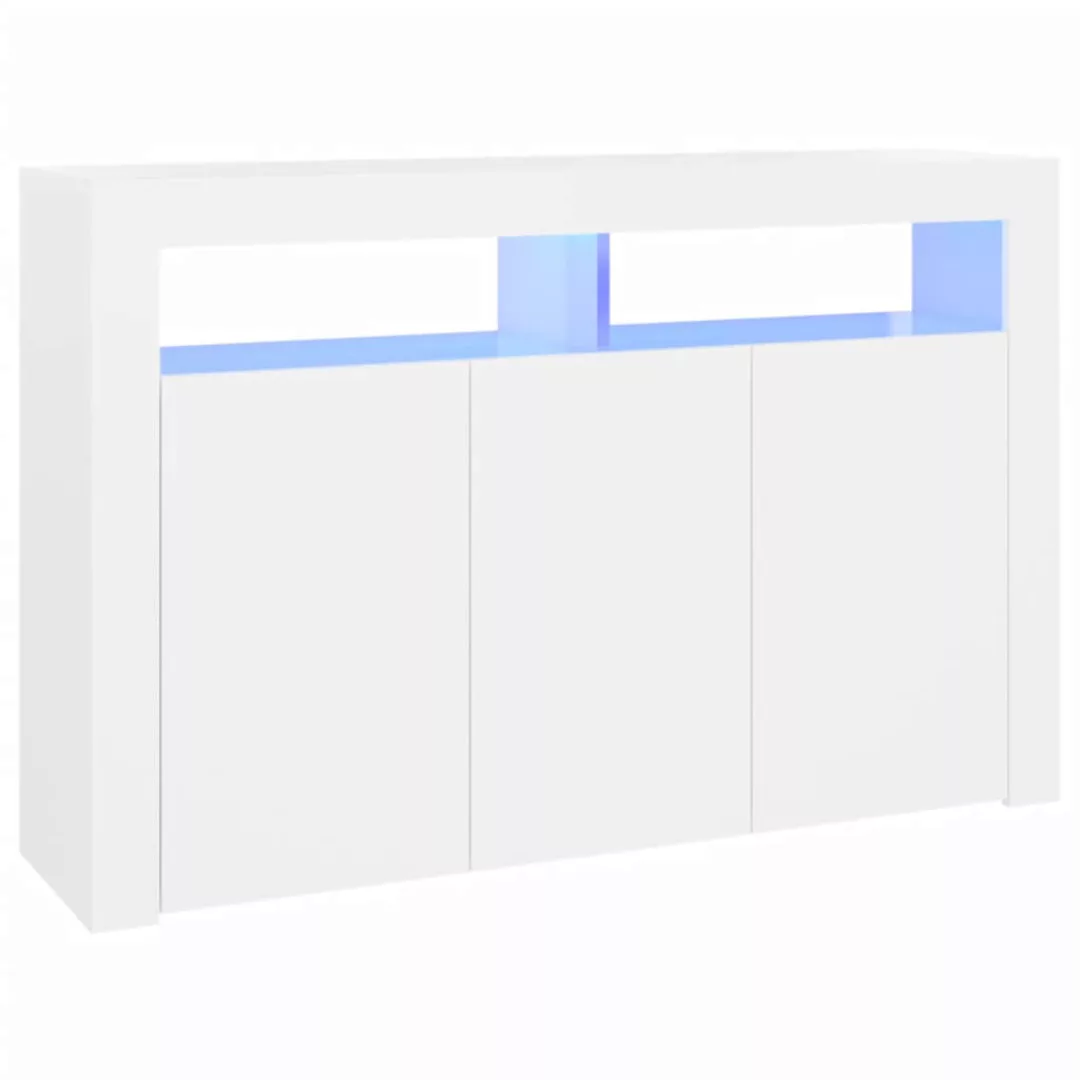 Sideboard Mit Led-leuchten Weiß 115,5x30x75 Cm günstig online kaufen