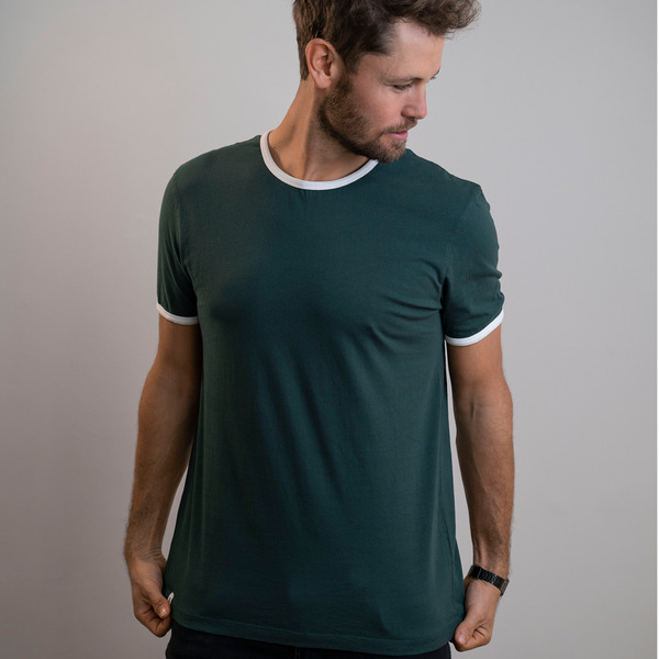 T-shirt Whiteneck - Bio-baumwolle "Organico" Grün günstig online kaufen