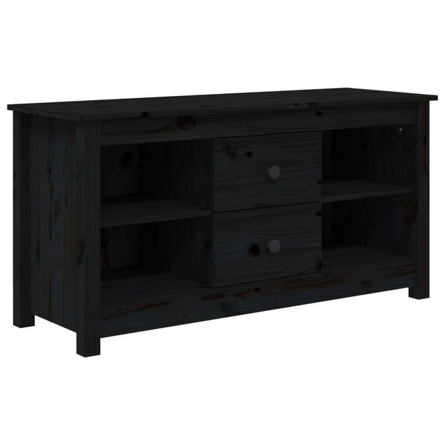 furnicato TV-Schrank Schwarz 103x36,5x52 cm Massivholz Kiefer günstig online kaufen