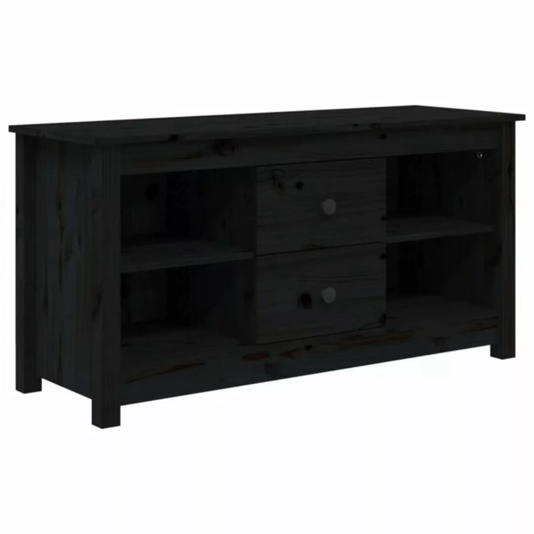 furnicato TV-Schrank Schwarz 103x36,5x52 cm Massivholz Kiefer günstig online kaufen