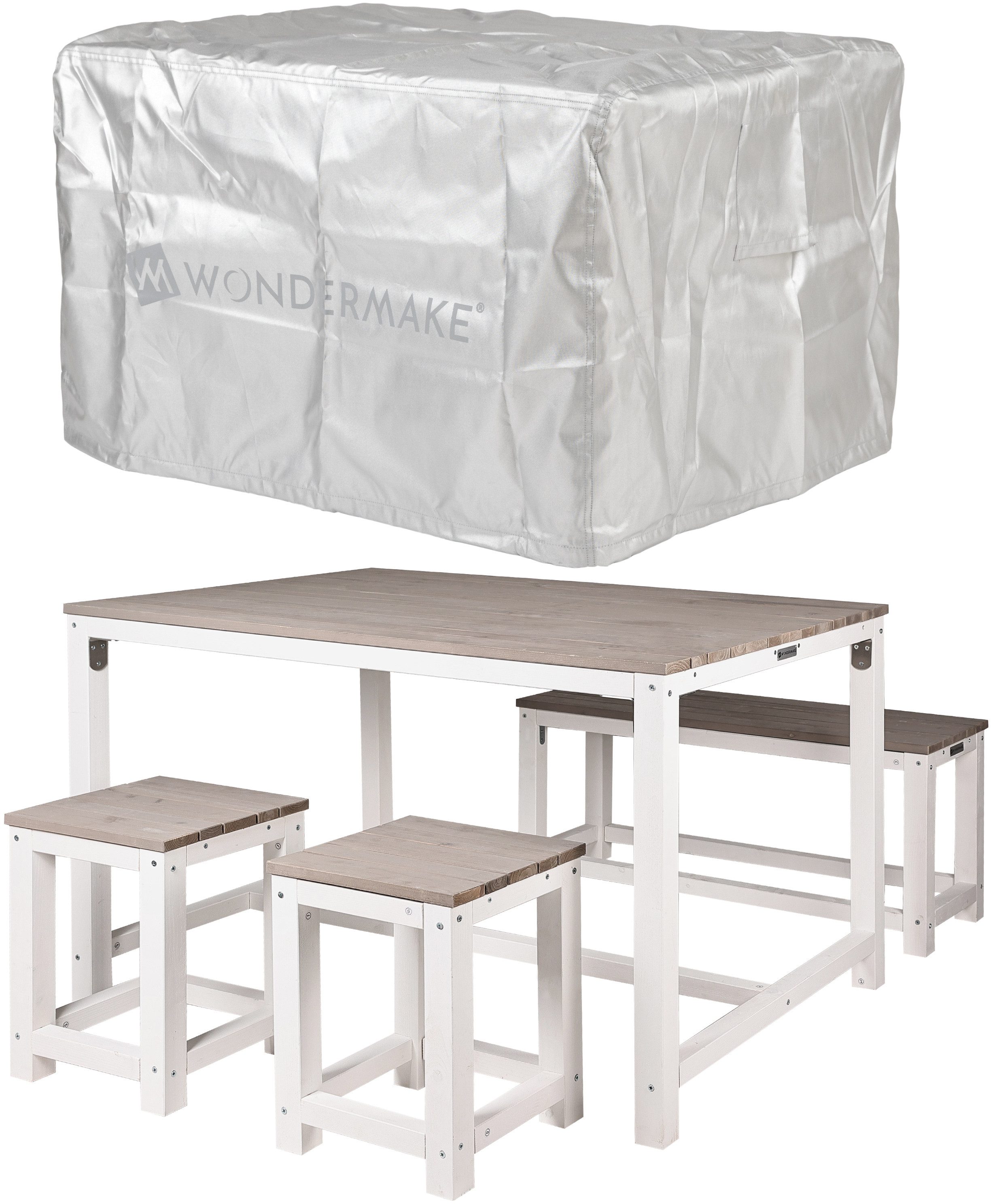 WONDERMAKE Sitzgruppe Sitzgarnitur Holz Outdoor Garten günstig online kaufen