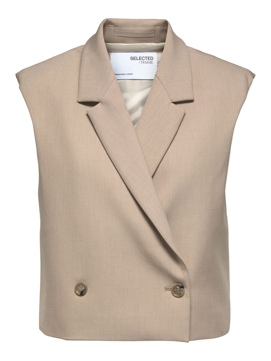 SELECTED Ärmellose Blazer Damen Beige günstig online kaufen