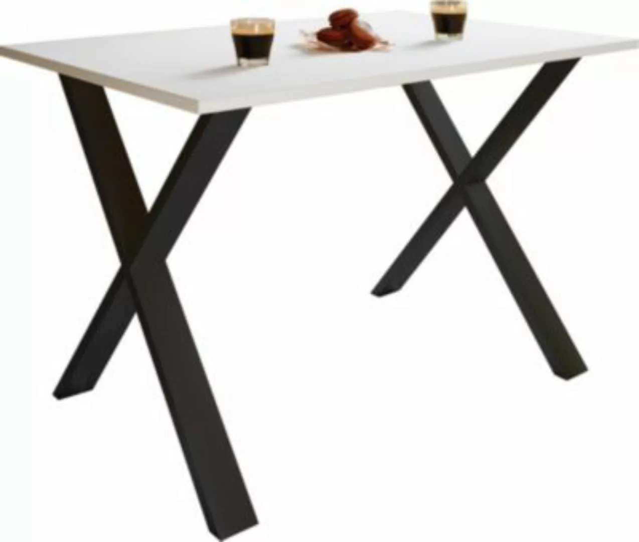 VCM Premium Holz Esstisch Küchentisch Speisetisch Tisch Xona X Silber weiß günstig online kaufen