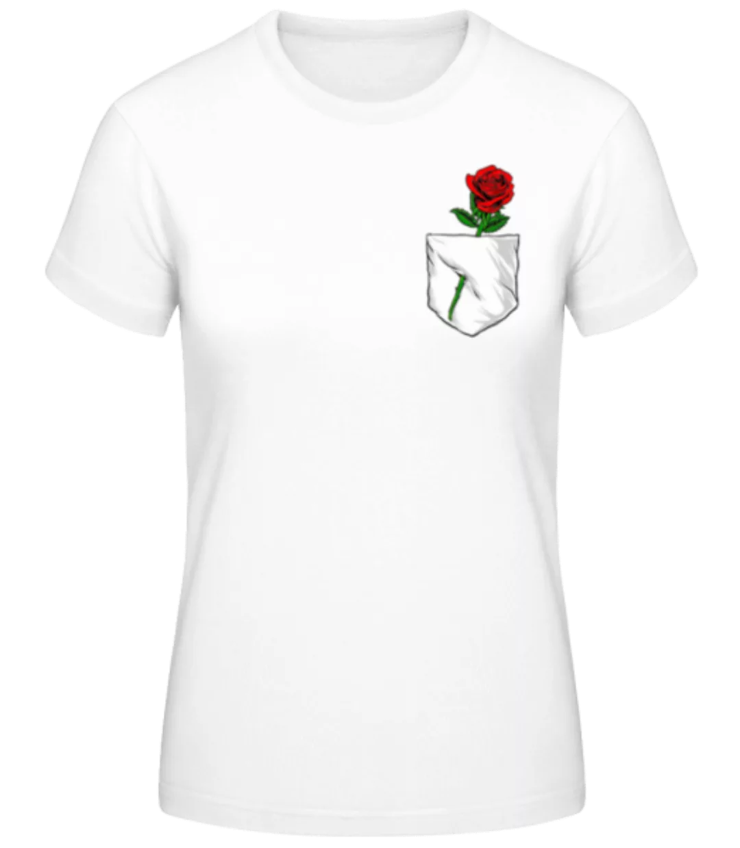 Brusttasche Rose · Frauen Basic T-Shirt günstig online kaufen