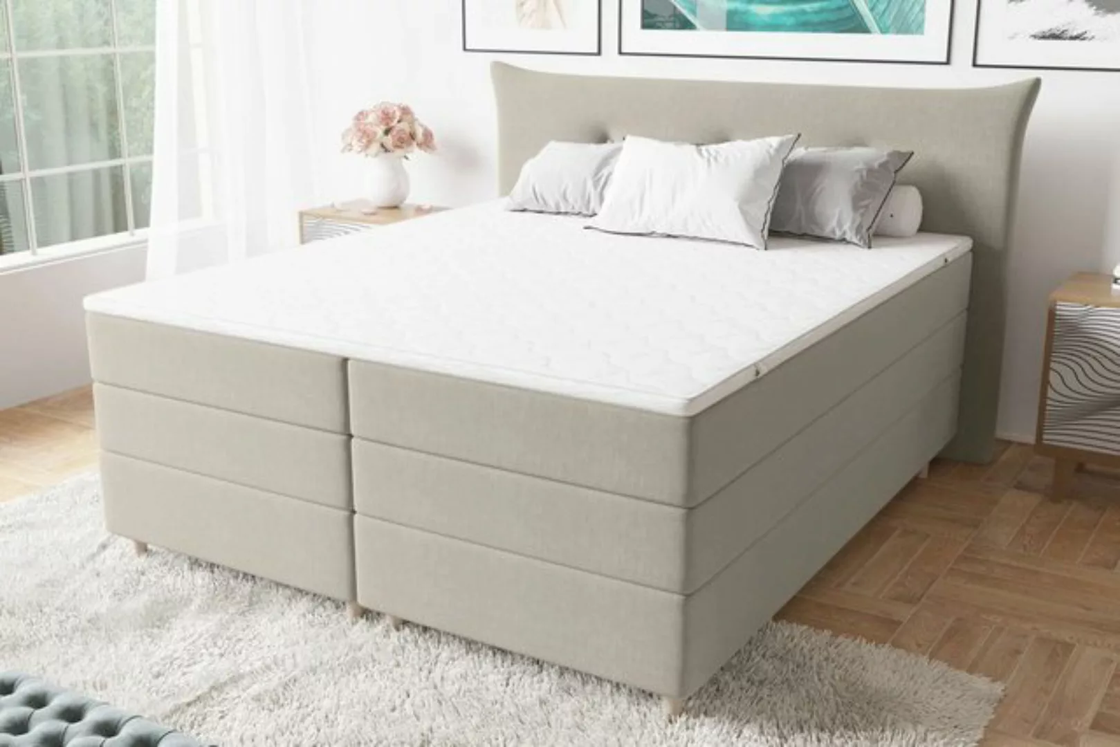 Stylefy Boxspringbett Zeus (Schlafzimmerbett, Bett), Knopfheftung günstig online kaufen