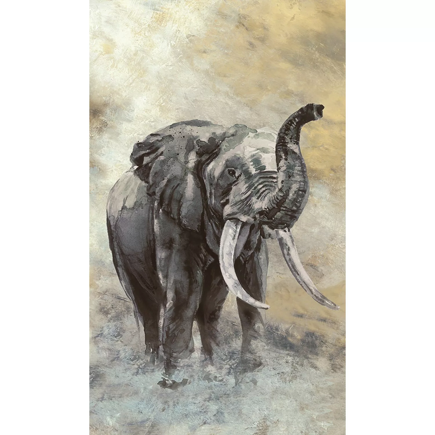 Marburg Vliestapete Elefantenmotiv Grafisch Modern 270 cm x 159 cm Weiß günstig online kaufen