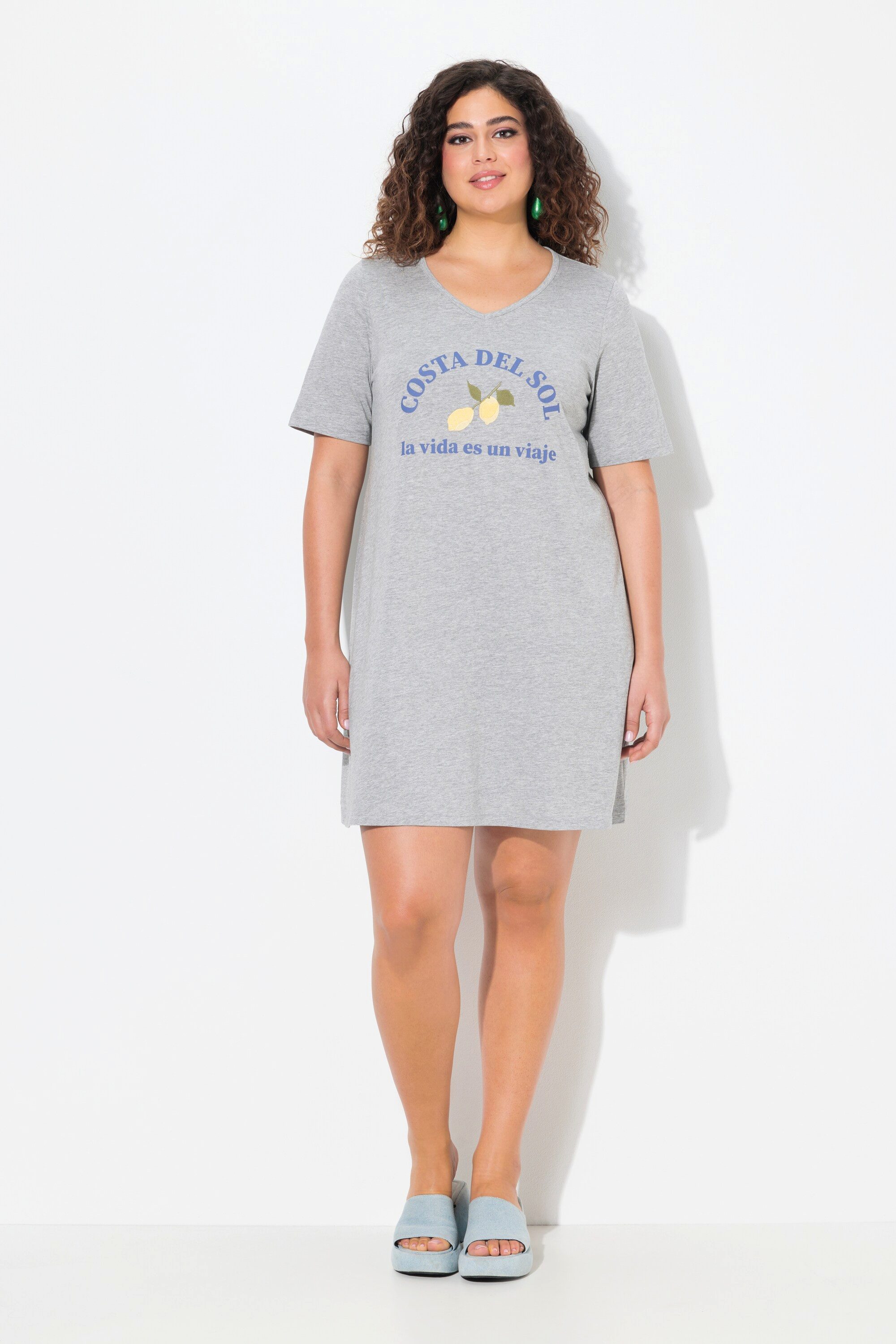 Ulla Popken Jerseykleid Jerseykleid Zitronen A-Linie günstig online kaufen