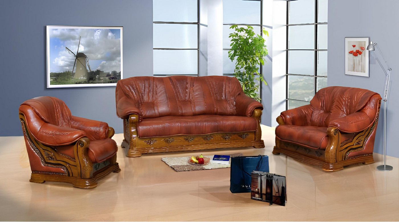 Xlmoebel Sofa Neues Set aus Sofa und Couch mit 100% italienischem Rindslede günstig online kaufen