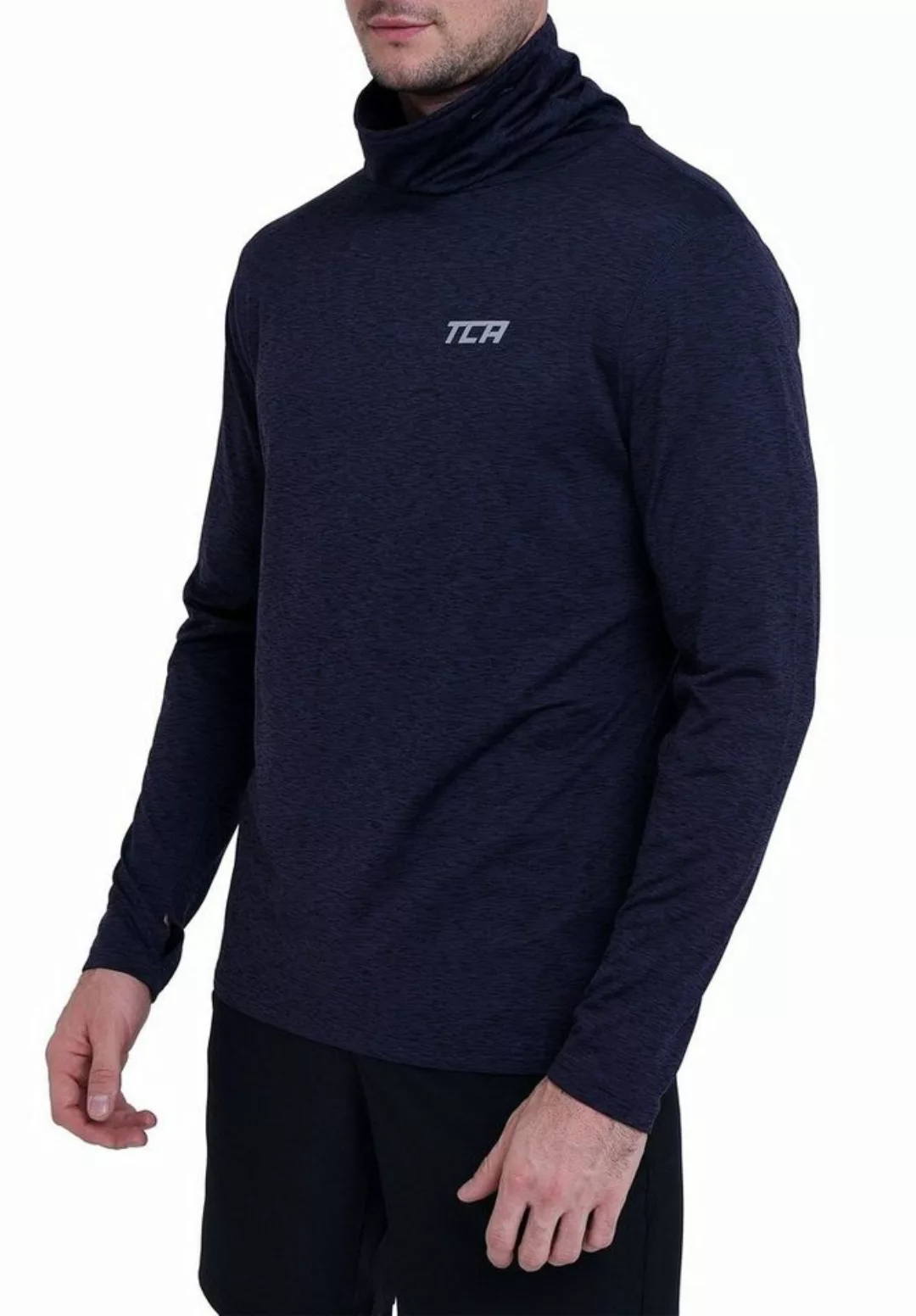 TCA Langarmshirt TCA Herren Thermo Laufshirt - Dunkelblau (1-tlg) günstig online kaufen