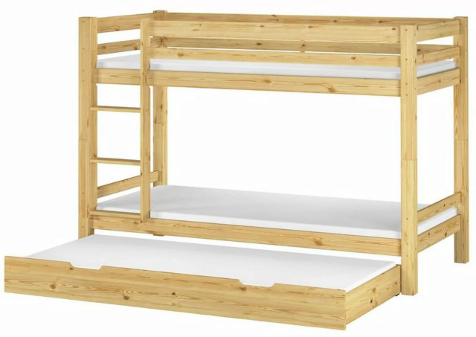 ERST-HOLZ Etagenbett Etagenbett 90x200 Kiefer Rollrost, Matratzen u. Gästeb günstig online kaufen