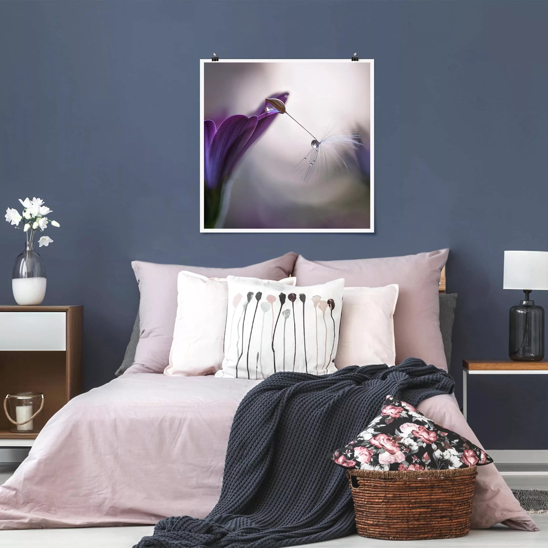 Poster Blumen - Quadrat Purple Rain günstig online kaufen