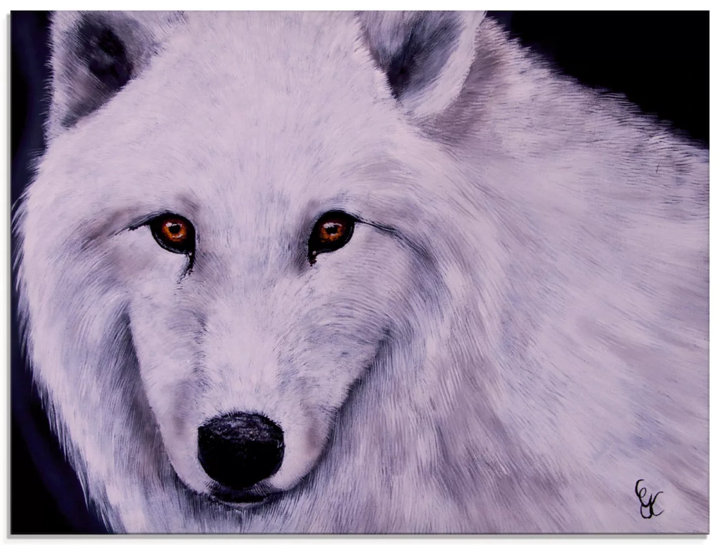 Artland Glasbild »Weißer Wolf«, Wildtiere, (1 St.) günstig online kaufen