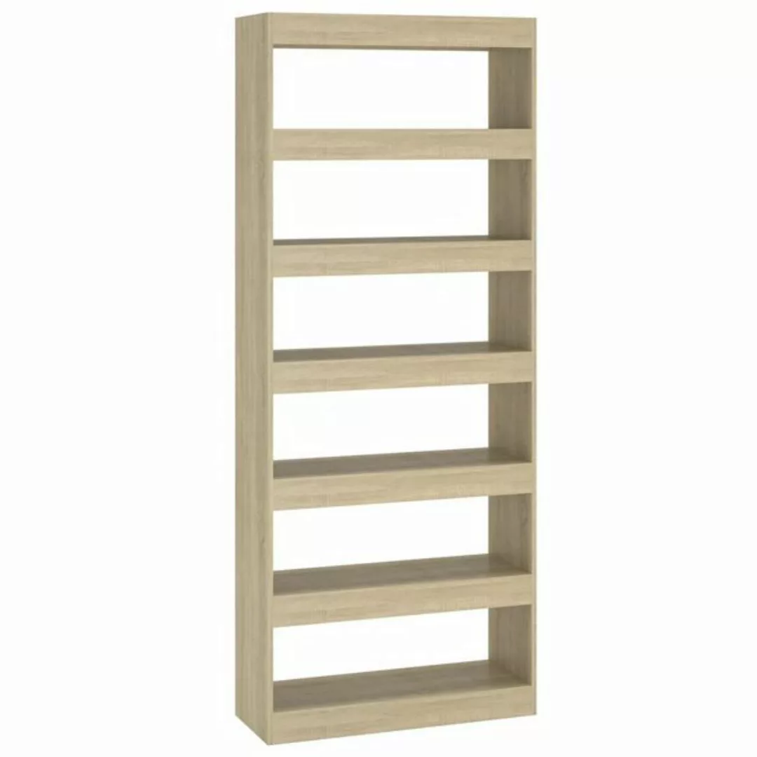 furnicato Bücherregal Bücherregal/Raumteiler Sonoma-Eiche 80x30x198 cm Holz günstig online kaufen